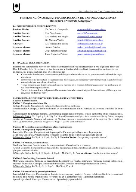 Bases para el âcontrato pedagÃ³gicoâ - facultad de ciencias ...