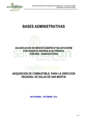Bases Administrativas - Gobierno Regional de San MartÃ­n