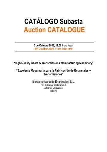 CATÃLOGO Subasta Auction CATALOGUE 5 de Octubre 2006