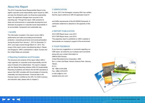 2012 Corporate Social Responsibility Report - UMC