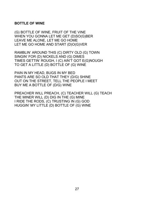 Country Music Lyrics Volume 1 with Chords - Foundationwebsite.org