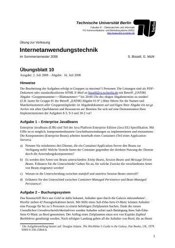 Blatt 10 (PDF, 73,2 KB) - TU Berlin