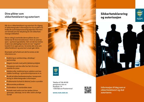 Sikkerhetsklarering og autorisasjon - NSM
