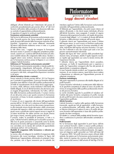 informatoregennaio2010 - Unione del Commercio di Milano