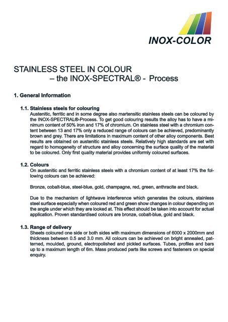 Kundeninformation INOX-SPECTRAL-Verfahren-englisch ... - DieMMe