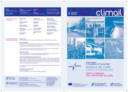 BUSSOLA DEL CLIMA CORSO DI FORMAZIONE - Alleanza per il ...