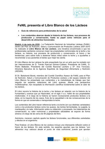 FeNIL presenta el Libro Blanco de los LÃ¡cteos