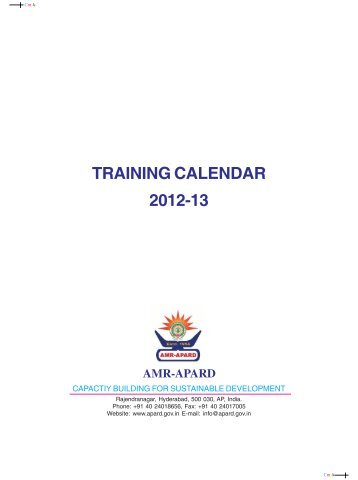 AMR-APARD's Training Calendar 2012-13 - Andhra Pradesh ...
