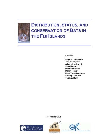 distribution, status, and conservation of bats in the fiji islands