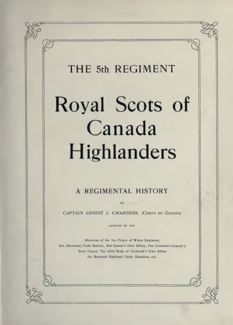 Royal Scots of Canada Highlanders - Electric Scotland