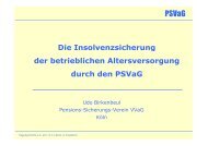 Die Insolvenzsicherung der betrieblichen Altersversorgung ... - DVVS