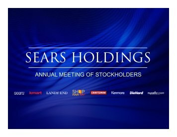 View presentation deck - Sears Holdings Corporation