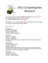 2012-13 Spelling Bee Winners! - Homeschool-Life.com