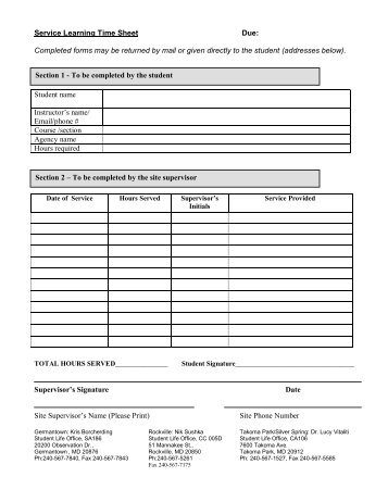 Time Sheet/Performance Evaluation - Montgomery College