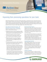 ActiveView Item Processing Bank Product Sheet