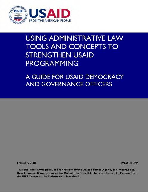 using administrative law tools and concepts to strengthen usaid ...