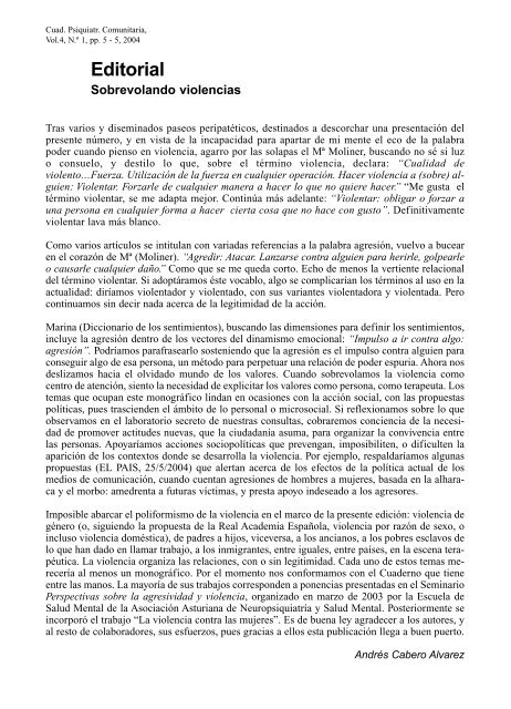 Vol 4. Nº 1. 2004 - Asociación Española de Neuropsiquiatría