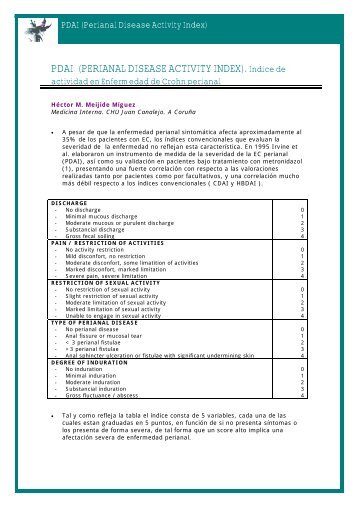 PDAI (PERIANAL DISEASE ACTIVITY INDEX). Indice de