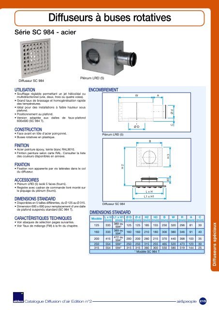 Diffuseurs Ã  buses rotatives - Aldes