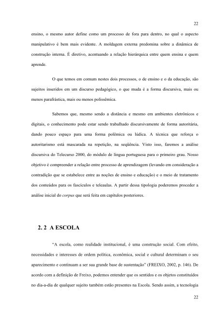 anÃ¡lise discursiva do telecurso 2000 - Unisul