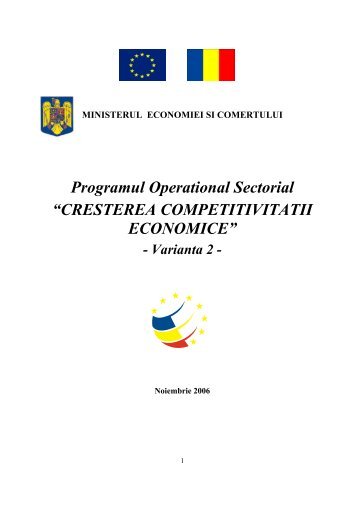 CRESTEREA COMPETITIVITATII ECONOMICE - Fonduri Europene ...