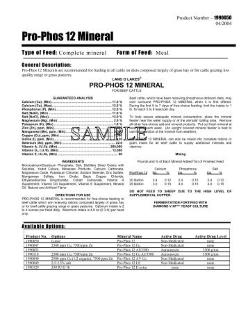 Pro-Phos 12 Mineral - Beeflinks