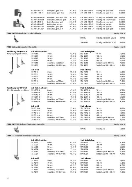 Verkaufs-Preisliste 2010 - Milano