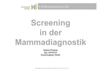 Screening in der Mammadiagnostik - Radiologie