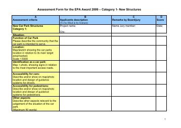 Assessment Form for the EPA Award 2009 â Category 1 - European ...