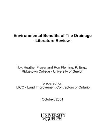 Environmental Benefits of Tile Drainage - Literature Review -