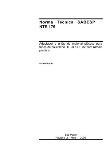 Norma TÃ©cnica SABESP NTS 179