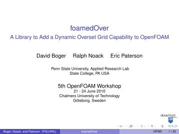 foamedOver - A Library to Add a Dynamic Overset Grid Capability to ...