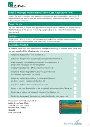 Fuel & Managed Maintenance MonitorCard Application Form - Arval