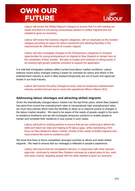 Our 2011 election manifesto - Labour Party