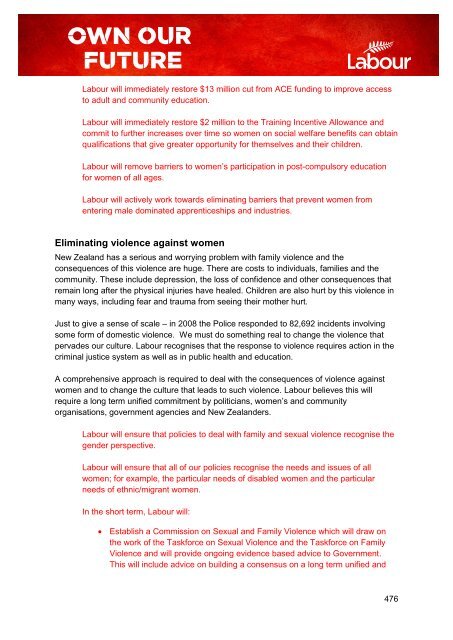 Our 2011 election manifesto - Labour Party