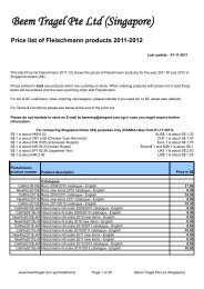 Price list of Fleischmann products 2011-2012 - Beem Tragel