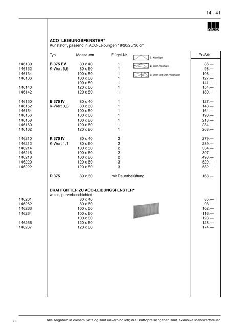 Preisliste 14 - Baustoffe Einsiedeln AG