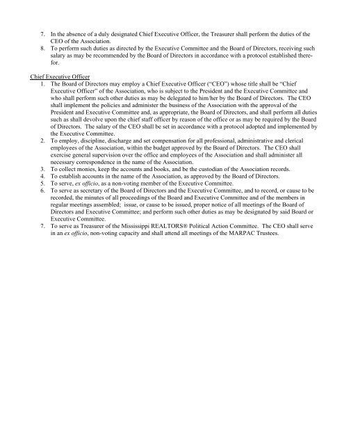 2011 Executive Committee Roles and Responsibilities - Mississippi ...