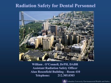 Radiation Safety for Dental Personnel - Environmental Health ...