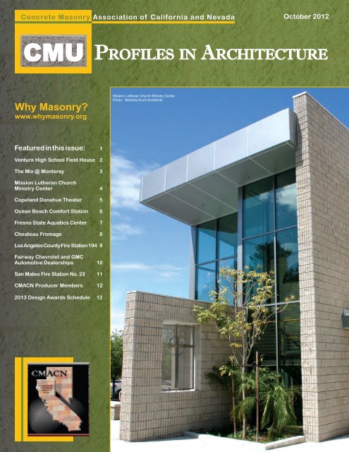 CMU_Profiles_October.. - Concrete Masonry Association of ...