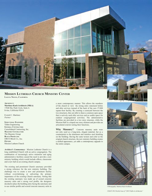 CMU_Profiles_October.. - Concrete Masonry Association of ...