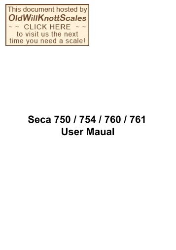 Seca 750 / 754 / 760 / 761 User Maual - Scale Manuals