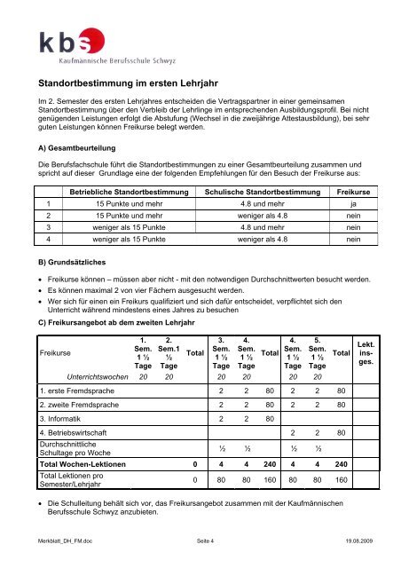 Merkblatt fÃ¼r Detailhandelsfachleute - KaufmÃ¤nnische Berufsschule ...