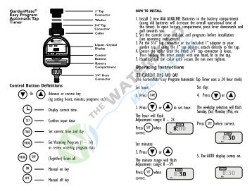GM Easy Program Auto Tap Timer Manual - Pope Products