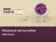 Refactoring de code sous symfony - Fabien Potencier