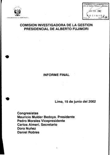 informe final - Congreso de la RepÃºblica del PerÃº