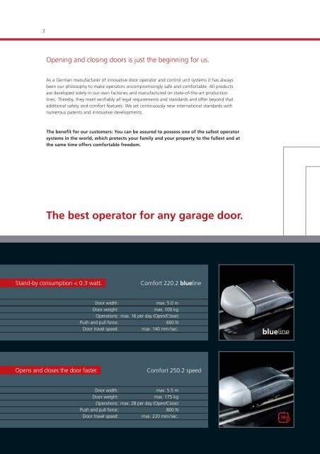 Operator systems for garage doors - Marantec Antriebs