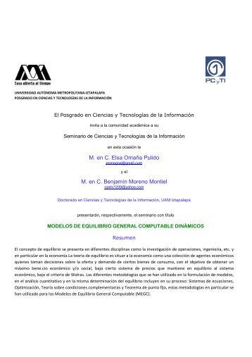 Modelos de equilibrio general computable dinÃ¡micos - Posgrado en ...