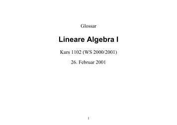 Lineare Algebra I