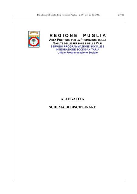 Regione Puglia, 628 strutture autorizzate operanti ... - Spazio Sociale